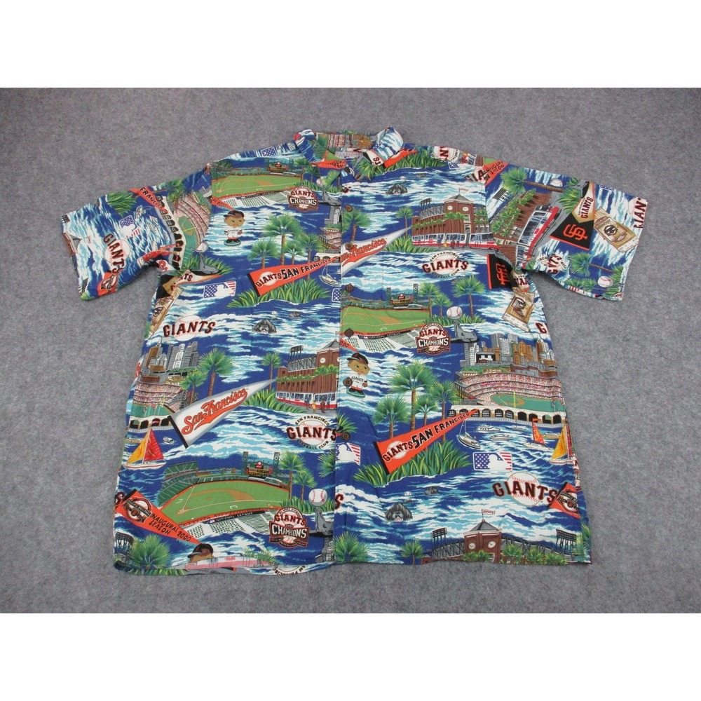 San Francisco Giants Shirt Men Extra Large Blue Orange Reyn Spooner MLB Baseball
